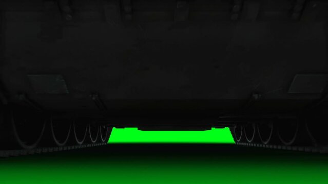 Russian battle tank. Realistic 4k green screen animation.