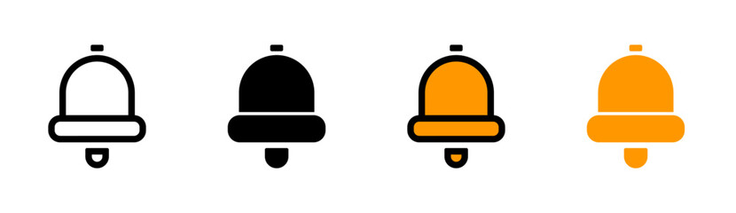 Bell icon on white background.  Bell symbol.  bell, notification, alert, ring.  flat and colored styles.  for web and mobile design.