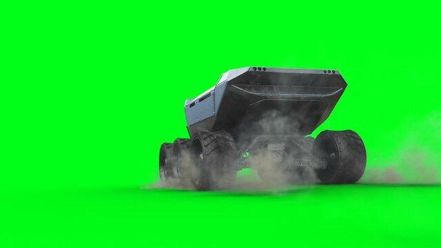 Russian battle tank. Realistic 4k green screen animation.