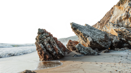 sea arch or sea cave rock stone at sea beach  removed original sky for new sky replacement png transparent background