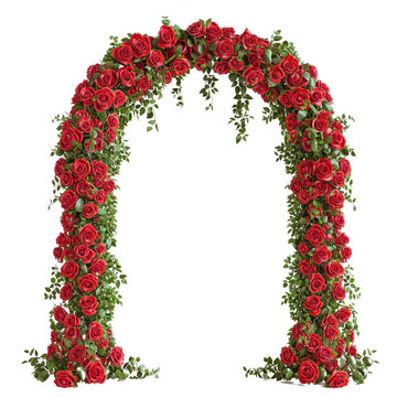 red rose flower arch weding arch PNG transparent background 