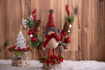 Noël décorations bois oiseau








