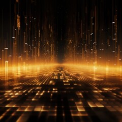 Gold Futuristic Data Stream Abstract Background
