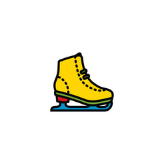 Original vector illustration. The icon of ice skates, or figure skating.
