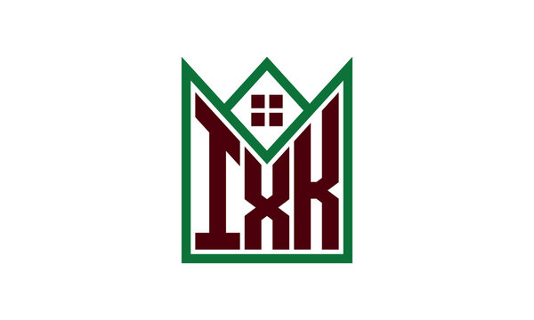 IXK initial letter real estate builders logo design vector. construction ,housing, home marker, property, building, apartment, flat, compartment, business, corporate, house rent, rental, commercial