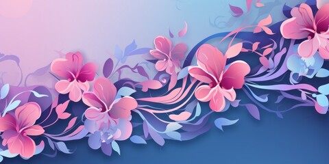 plum, orchid, azure gradient soft pastel line pattern