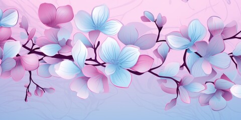 plum, orchid, azure gradient soft pastel line pattern