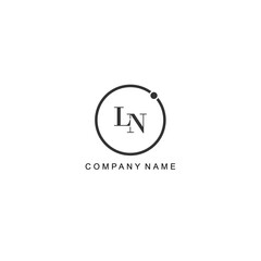 Initial LN letter management label trendy elegant monogram company