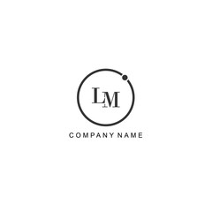 Initial LM letter management label trendy elegant monogram company