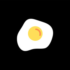 Fried egg icon. Food flat design