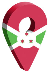 burundi flag pin map 3d render geotag	
