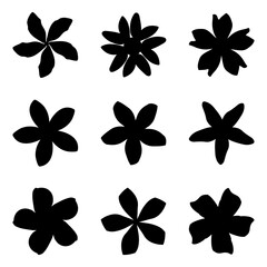 Simple flower icon set. Nature flat design