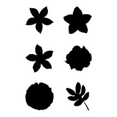 Simple flower icon set. Nature flat design