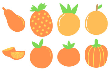 Fruit set icon. Food vector