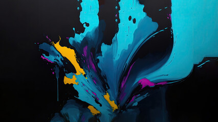 A colorful and Cyan abstract Painting background