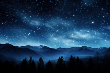 Fototapeta premium Nachthimmel über den Bergen