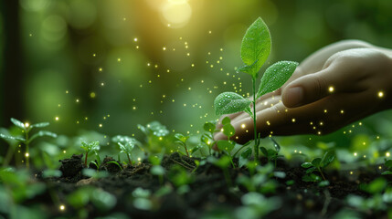 Saving the world for the next generation and global environmental sustainability and ecology system in earth day concept