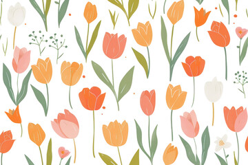 Seamless Pastel Spring Floral Pattern
