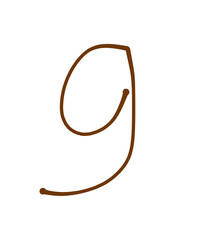 Number 9 simple icon monoline brown