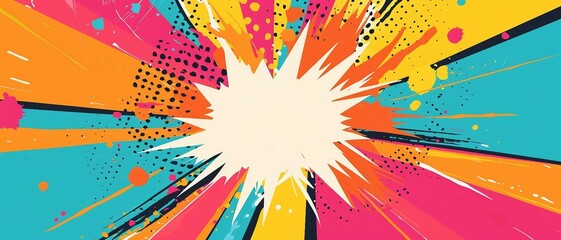 Comic book explosion background. Pop art style. 