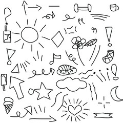 set of hand drawn doodles