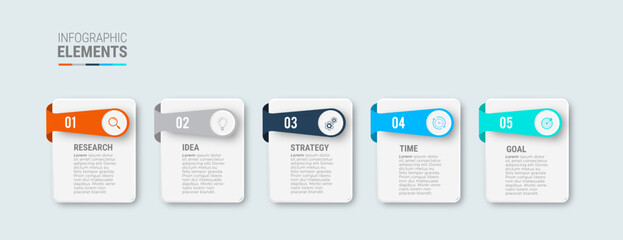 Obraz premium Business infographic template design icon 5 option or steps