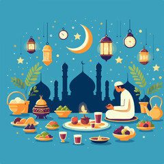 Ramadan Nights Seeking Laylat al Qadr VECTOR