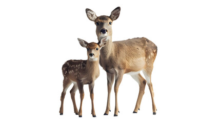 A Couple of Deer Standing Next to Each Other