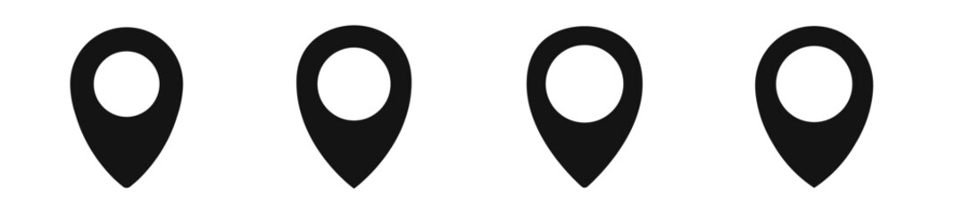 Map pointer icon set or GPS location icon