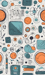 Modern abstract science or technology elements illustration.