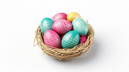 easter eggs in a basket