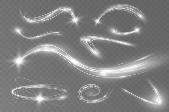 Light white wave and spotlight shine effect,glow line sparkle shine. Silver white wavy effects.	