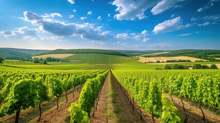 Fototapeta na wymiar landscape of Vineyards in European region