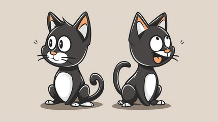 Obraz premium Cat in Cartoon Style