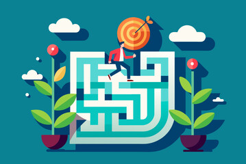 A maze with a person navigating through it representing the complexity and constant changes in the financial world emphasizing the need for