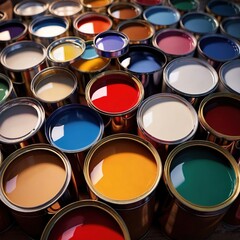 Open cans of paint in many colors, representing diversity and choice