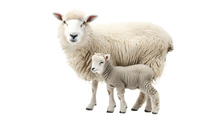 A Mother Sheep and a Baby Sheep Standing Together
