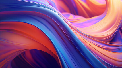 Naklejka premium Vivid abstract swirl in purple, orange & blue, inspired by Unreal Engine 5, mesmerizing colors capes.