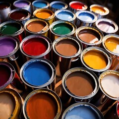 Open cans of paint in many colors, representing diversity and choice