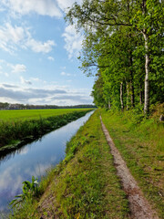 Fototapeta na wymiar Rural landscape of western part of Dutch province Groningen