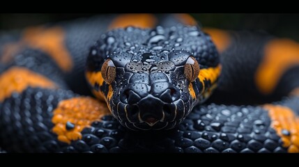 Fototapeta premium Serpentine Splendor: Boa in the Shadows