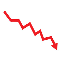 Red arrow down red arrow down red arrow down. Downs and downs chart sign. price graphic element. Realistic 3d design isolated on white background. trading infographic. vector illustration , eps10