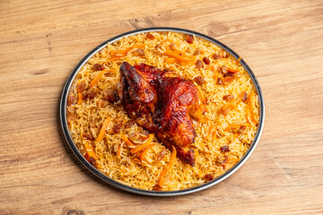 Bukhari rice mansaf with grilled chicken