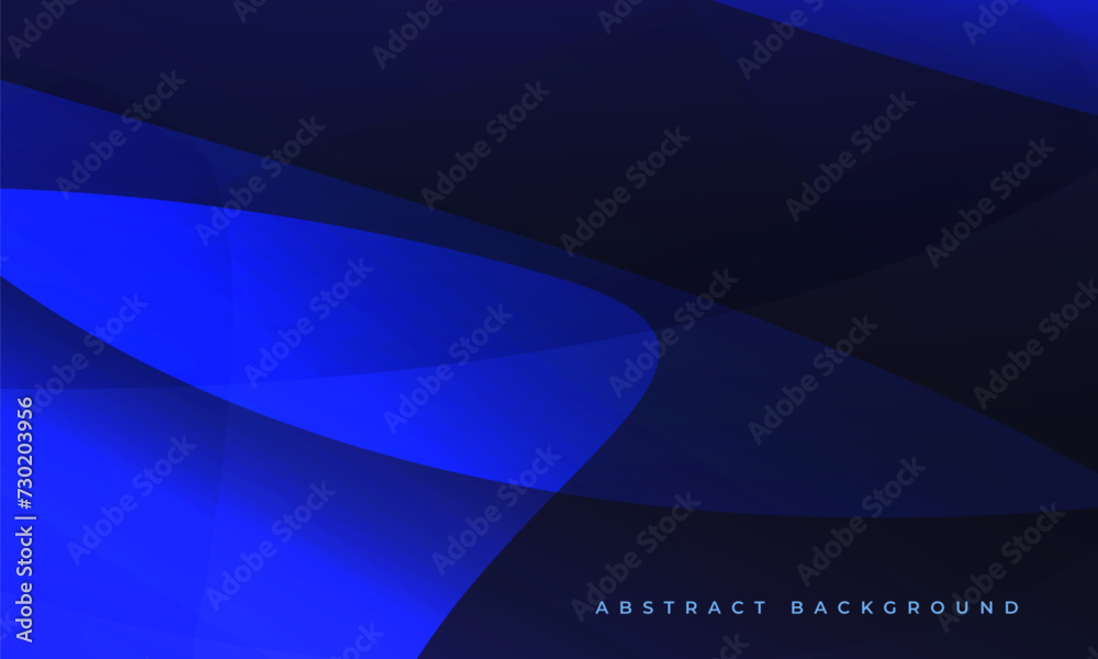 Aufkleber Abstract dark blue minimal background with dynamic wave shapes. Vector illustration