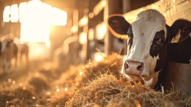 cow on a farm - Powered by Adobe