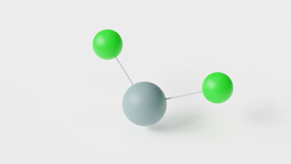 tin(ii) chloride molecule 3d, molecular structure, ball and stick model, structural chemical formula stannous chloride