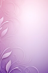 Fototapeta na wymiar violet soft pastel gradient modern background with a thin barely noticeable floral ornament background