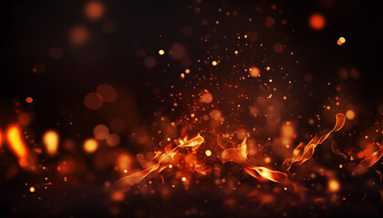 Fototapeta na wymiar Glowing bonfire ignites night, creating vibrant, dangerous inferno generated by AI