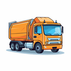 Fototapeta na wymiar Garbage truck in cartoon, doodle style. Image for t-shirt, web, mobile apps and ui. Isolated 2d vector illustration in logo, icon, sketch style, Eps 10. AI Generative