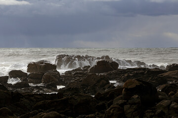 Rain and storm in the coast